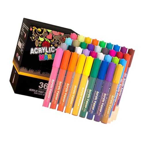 HGZHNAT Acrylic Marker, Acrylfarben Set, Filzstifte,Acrylstifte FüR Steine Wasserfest, 8/12/24/36/48 Farbe, Wasserbasis Tinten Acryl Paint Pen, FüR Malerei Auf Keramik Glas Stoff Scrapbooking HGZHNAT Acrylic Marker, Acrylfarben Set, Filzstifte,Acrylstifte FüR Steine Wasserfest, 8/12/24/36/48 Farbe, Wasserbasis Tinten Acryl Paint Pen, FüR Malerei Auf Keramik Glas Stoff Scrapbooking von HGZHNAT