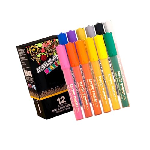 HGZHNAT Acrylic Marker, Acrylfarben Set, Filzstifte,Acrylstifte FüR Steine Wasserfest, 8/12/24/36/48 Farbe, Wasserbasis Tinten Acryl Paint Pen, FüR Malerei Auf Keramik Glas Stoff Scrapbooking HGZHNAT Acrylic Marker, Acrylfarben Set, Filzstifte,Acrylstifte FüR Steine Wasserfest, 8/12/24/36/48 Farbe, Wasserbasis Tinten Acryl Paint Pen, FüR Malerei Auf Keramik Glas Stoff Scrapbooking von HGZHNAT