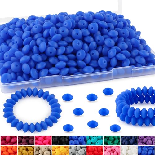 HHCFAST Linsen-Silikonperlen für Stifte, 12 mm Silikon-Abstandshalter für Schlüsselanhängerherstellung, Königsblau, 270 Stück HHCFAST Linsen-Silikonperlen für Stifte, 12 mm Silikon-Abstandshalter für Schlüsselanhängerherstellung, Königsblau, 270 Stück von HHCFAST