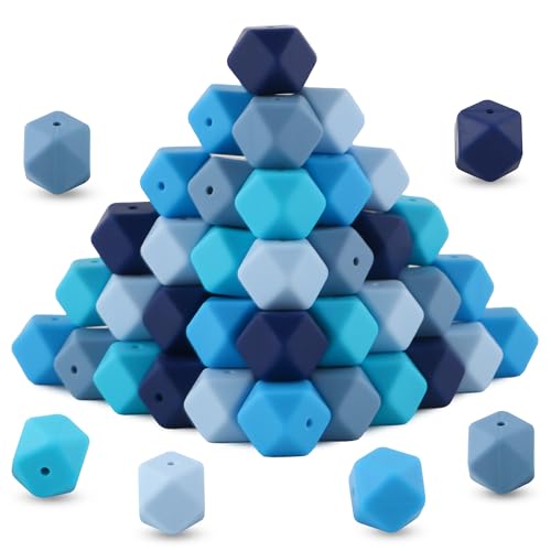 HHCFAST Sechseckige Silikonperlen, 60 Stück, 17 mm, groß, gemischt, mehrfarbig, blaue Silikonperlen für Schlüsselanhänger, ideal für Stifte und Armbänder, Bastelarbeiten HHCFAST Sechseckige Silikonperlen, 60 Stück, 17 mm, groß, gemischt, mehrfarbig, blaue Silikonperlen für Schlüsselanhänger, ideal für Stifte und Armbänder, Bastelarbeiten von HHCFAST