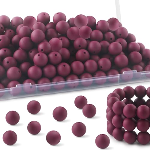 HHCFAST Silikonperlen für Schlüsselanhänger, Armband, Halskette, runde Silikonperlen für Stifte, 150 Stück, Weinrot HHCFAST Silikonperlen für Schlüsselanhänger, Armband, Halskette, runde Silikonperlen für Stifte, 150 Stück, Weinrot von HHCFAST