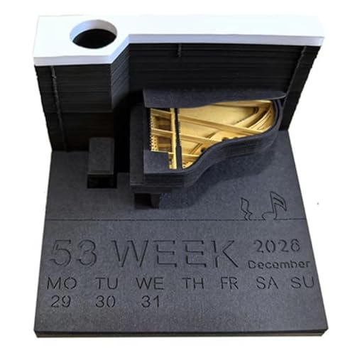 3D-Schreibtischkalender 2026, Zeitmess-Kalender 2026, kreatives Klavier, 3D-Kunstkalender, Memo-Block, Papierschnitzerei, Skulptur, Kunst-Notizblock, für Weihnachten, Einweihung 3D-Schreibtischkalender 2026, Zeitmess-Kalender 2026, kreatives Klavier, 3D-Kunstkalender, Memo-Block, Papierschnitzerei, Skulptur, Kunst-Notizblock, für Weihnachten, Einweihung von HHFLRAWA