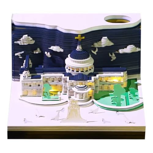 Time Piece Kalender 2026, 3D-Papierskulptur-Kalender mit LED-Licht, abreißbar, Papierschnitz-Kalender, Notizblock, Notizblock, Notizen, 3D-Kalender 2026 für Schule, Zuhause, Büro Time Piece Kalender 2026, 3D-Papierskulptur-Kalender mit LED-Licht, abreißbar, Papierschnitz-Kalender, Notizblock, Notizblock, Notizen, 3D-Kalender 2026 für Schule, Zuhause, Büro von HHFLRAWA