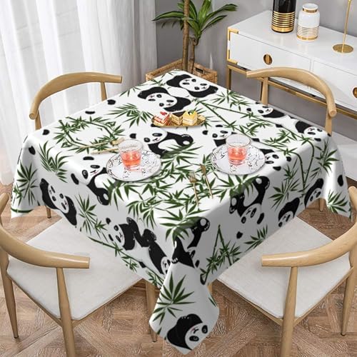 HHGFASD Quadratische Tischdecke, Bambuswald-Panda-Muster, 137,2 x 137,2 cm, wasserdicht, knitterfrei, wiederverwendbar, für Cafés, Buffet, Picknicks, Hochzeiten, Partys HHGFASD Quadratische Tischdecke, Bambuswald-Panda-Muster, 137,2 x 137,2 cm, wasserdicht, knitterfrei, wiederverwendbar, für Cafés, Buffet, Picknicks, Hochzeiten, Partys von HHGFASD