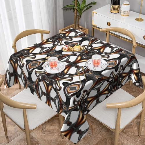 HHGFASD Quadratische Tischdecke, Flüssigmetallmuster, 137,2 x 137,2 cm, wasserdicht, knitterfrei, wiederverwendbar, für Cafés, Buffet, Picknicks, Hochzeiten, Partys von HHGFASD