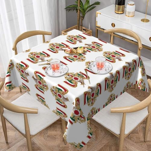 HHGFASD Quadratische Tischdecke, Motiv: Bergadler, 137,2 x 137,2 cm, wasserdicht, knitterfrei, wiederverwendbar, für Cafés, Buffet, Picknicks, Hochzeiten, Partys von HHGFASD