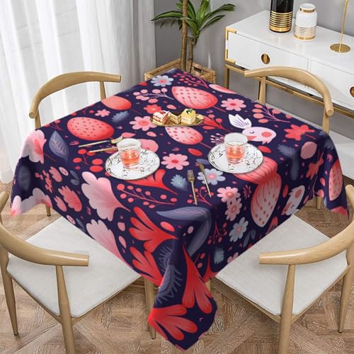 HHGFASD Quadratische Tischdecke mit Erdbeermuster, 137,2 x 137,2 cm, wasserdicht, knitterfrei, wiederverwendbar, für Cafés, Buffet, Picknicks, Hochzeiten, Partys HHGFASD Quadratische Tischdecke mit Erdbeermuster, 137,2 x 137,2 cm, wasserdicht, knitterfrei, wiederverwendbar, für Cafés, Buffet, Picknicks, Hochzeiten, Partys von HHGFASD