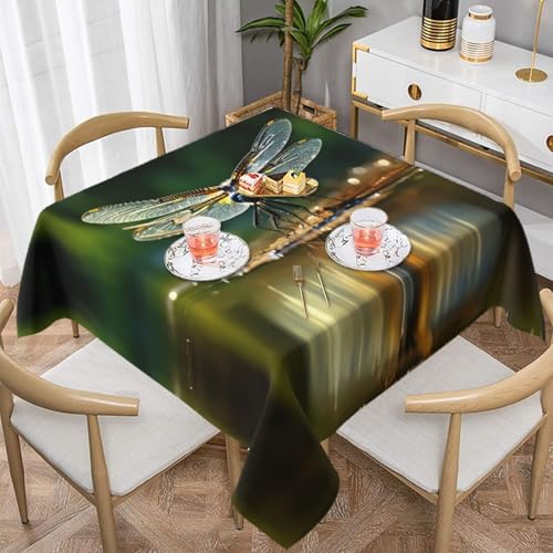 HHGFASD Quadratische Tischdecke mit Libellenfliegen-Muster, 152,4 x 152,4 cm, wasserdicht, knitterfrei, wiederverwendbar, für Cafés, Buffet, Picknicks, Hochzeiten, Partys HHGFASD Quadratische Tischdecke mit Libellenfliegen-Muster, 152,4 x 152,4 cm, wasserdicht, knitterfrei, wiederverwendbar, für Cafés, Buffet, Picknicks, Hochzeiten, Partys von HHGFASD