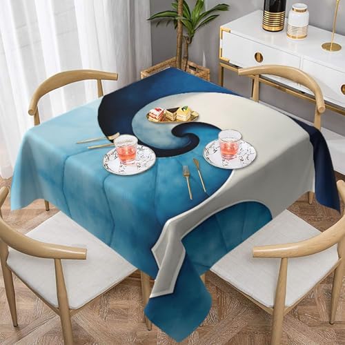 HHGFASD Quadratische Tischdecke mit Spiralmuster, 137,2 x 137,2 cm, wasserdicht, knitterfrei, wiederverwendbar, für Cafés, Buffet, Picknicks, Hochzeiten, Partys HHGFASD Quadratische Tischdecke mit Spiralmuster, 137,2 x 137,2 cm, wasserdicht, knitterfrei, wiederverwendbar, für Cafés, Buffet, Picknicks, Hochzeiten, Partys von HHGFASD