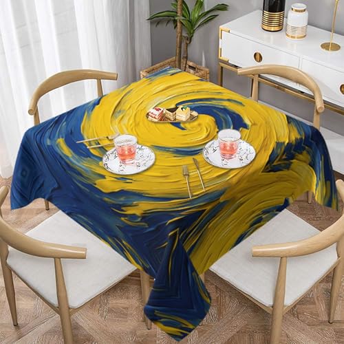 HHGFASD Quadratische Tischdecke mit Spiralmuster, dekorativ, 152,4 x 152,4 cm, wasserdicht, knitterfrei, wiederverwendbar, für Cafés, Buffet, Picknicks, Hochzeiten, Partys HHGFASD Quadratische Tischdecke mit Spiralmuster, dekorativ, 152,4 x 152,4 cm, wasserdicht, knitterfrei, wiederverwendbar, für Cafés, Buffet, Picknicks, Hochzeiten, Partys von HHGFASD