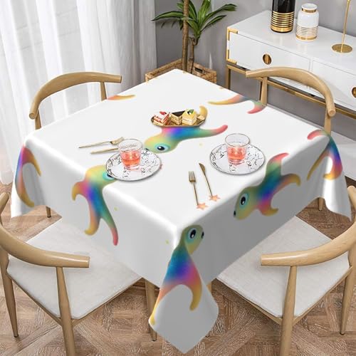 HHGFASD Quadratische Tischdecke mit Sternenhimmel, Fischmuster, 152,4 x 152,4 cm, wasserdicht, knitterfrei, wiederverwendbar, für Cafés, Buffet, Picknicks, Hochzeiten, Partys von HHGFASD