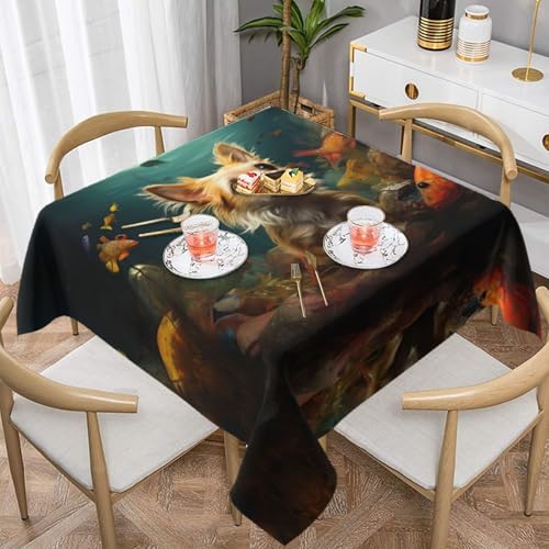 HHGFASD Quadratische Tischdecke mit kleinem Hundemuster, 137,2 x 137,2 cm, wasserdicht, knitterfrei, wiederverwendbar, für Cafés, Buffet, Picknicks, Hochzeiten, Partys HHGFASD Quadratische Tischdecke mit kleinem Hundemuster, 137,2 x 137,2 cm, wasserdicht, knitterfrei, wiederverwendbar, für Cafés, Buffet, Picknicks, Hochzeiten, Partys von HHGFASD