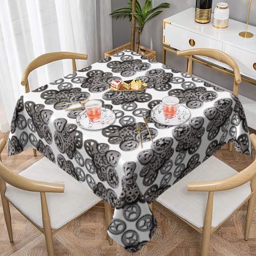 HHGFASD Quadratische Tischdecke mit mechanischem Zahnradmuster, 137,2 x 137,2 cm, wasserdicht, knitterfrei, wiederverwendbar, für Cafés, Buffet, Picknicks, Hochzeiten, Partys HHGFASD Quadratische Tischdecke mit mechanischem Zahnradmuster, 137,2 x 137,2 cm, wasserdicht, knitterfrei, wiederverwendbar, für Cafés, Buffet, Picknicks, Hochzeiten, Partys von HHGFASD