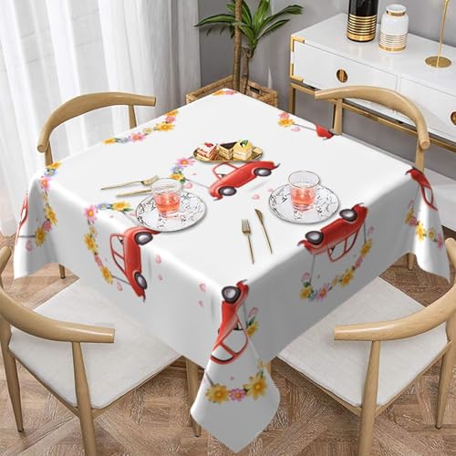 HHGFASD Quadratische Tischdecke mit schönem Float-Muster, 137,2 x 137,2 cm, wasserdicht, knitterfrei, wiederverwendbar, für Cafés, Buffet, Picknicks, Hochzeiten, Partys von HHGFASD