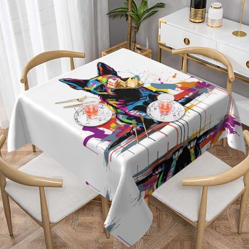 HHGFASD Quadratische Tischdecke mit sitzendem Kritzelei-Muster, 137,2 x 137,2 cm, wasserdicht, knitterfrei, wiederverwendbar, für Cafés, Buffet, Picknicks, Hochzeiten, Partys HHGFASD Quadratische Tischdecke mit sitzendem Kritzelei-Muster, 137,2 x 137,2 cm, wasserdicht, knitterfrei, wiederverwendbar, für Cafés, Buffet, Picknicks, Hochzeiten, Partys von HHGFASD