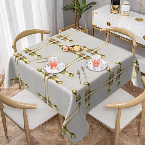 HHGFASD Quadratische dekorative Tischdecke, Eidechse mit seinem Kopf, 152,4 x 152,4 cm, wasserdicht, knitterfrei, wiederverwendbar, für Cafés, Buffet, Picknicks, Hochzeiten, Partys von HHGFASD