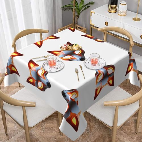 HHGFASD Quadratische dekorative Tischdecke mit brennendem Fuchsmaskenmuster, 137,2 x 137,2 cm, wasserdicht, knitterfrei, wiederverwendbar, für Cafés, Buffet, Picknicks, Hochzeiten, Partys HHGFASD Quadratische dekorative Tischdecke mit brennendem Fuchsmaskenmuster, 137,2 x 137,2 cm, wasserdicht, knitterfrei, wiederverwendbar, für Cafés, Buffet, Picknicks, Hochzeiten, Partys von HHGFASD