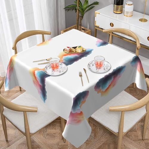 HHGFASD Quadratische dekorative Tischdecke mit buntem Wolkenmuster, 152,4 x 152,4 cm, wasserdicht, knitterfrei, wiederverwendbar, für Cafés, Buffet, Picknicks, Hochzeiten, Partys HHGFASD Quadratische dekorative Tischdecke mit buntem Wolkenmuster, 152,4 x 152,4 cm, wasserdicht, knitterfrei, wiederverwendbar, für Cafés, Buffet, Picknicks, Hochzeiten, Partys von HHGFASD