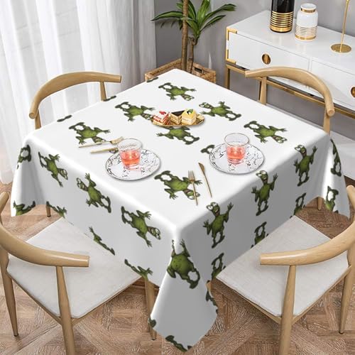 HHGFASD Quadratische dekorative Tischdecke mit frechem Froschmuster, 137,2 x 137,2 cm, wasserdicht, knitterfrei, wiederverwendbar, für Cafés, Buffet, Picknicks, Hochzeiten, Partys HHGFASD Quadratische dekorative Tischdecke mit frechem Froschmuster, 137,2 x 137,2 cm, wasserdicht, knitterfrei, wiederverwendbar, für Cafés, Buffet, Picknicks, Hochzeiten, Partys von HHGFASD