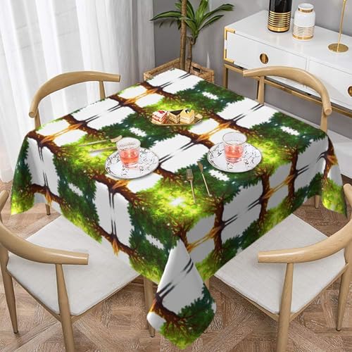 HHGFASD Quadratische dekorative Tischdecke mit üppigem Baummuster, 137,2 x 137,2 cm, wasserdicht, knitterfrei, wiederverwendbar, für Cafés, Buffet, Picknicks, Hochzeiten, Partys HHGFASD Quadratische dekorative Tischdecke mit üppigem Baummuster, 137,2 x 137,2 cm, wasserdicht, knitterfrei, wiederverwendbar, für Cafés, Buffet, Picknicks, Hochzeiten, Partys von HHGFASD
