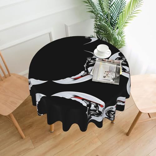 HHGFASD Runde dekorative Tischdecke mit Drift-Skelett-Muster, 152,4 cm, für Innen- und Außenbereich, Partys, Hochzeiten HHGFASD Runde dekorative Tischdecke mit Drift-Skelett-Muster, 152,4 cm, für Innen- und Außenbereich, Partys, Hochzeiten von HHGFASD