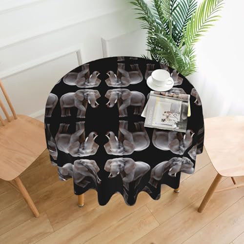 HHGFASD Runde dekorative Tischdecke mit Elefantenmuster, 152,4 cm, für Innen- und Außenbereich, Partys, Hochzeiten HHGFASD Runde dekorative Tischdecke mit Elefantenmuster, 152,4 cm, für Innen- und Außenbereich, Partys, Hochzeiten von HHGFASD