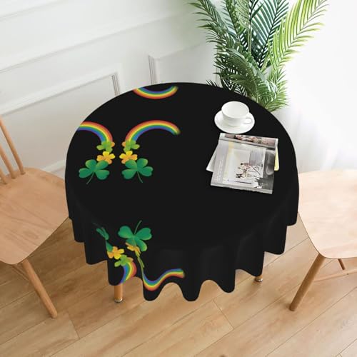 HHGFASD Runde dekorative Tischdecke mit Regenbogen- und Kleeblatt-Muster, 152,4 cm, für Innen- und Außenbereich, Partys, Hochzeiten HHGFASD Runde dekorative Tischdecke mit Regenbogen- und Kleeblatt-Muster, 152,4 cm, für Innen- und Außenbereich, Partys, Hochzeiten von HHGFASD