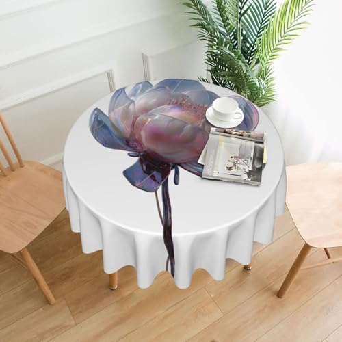 HHGFASD Runde dekorative Tischdecke mit Schmucksteinen, Blumenmuster, 152,4 cm, für Innen- und Außenbereich, Partys, Hochzeiten HHGFASD Runde dekorative Tischdecke mit Schmucksteinen, Blumenmuster, 152,4 cm, für Innen- und Außenbereich, Partys, Hochzeiten von HHGFASD