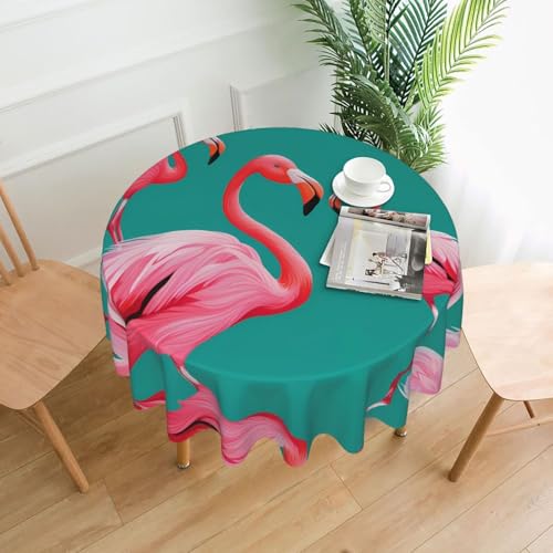 HHGFASD Runde dekorative Tischdecke mit niedlichem Flamingo-Muster, 152,4 cm, für Innen- und Außenbereich, Partys, Hochzeiten HHGFASD Runde dekorative Tischdecke mit niedlichem Flamingo-Muster, 152,4 cm, für Innen- und Außenbereich, Partys, Hochzeiten von HHGFASD