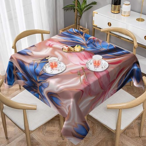 HHGFASD Seidenstoffe, quadratisch, dekorative Tischdecke, 152,4 x 152,4 cm, wasserdicht, knitterfrei, wiederverwendbar, für Cafés, Buffet, Picknicks, Hochzeiten, Partys von HHGFASD