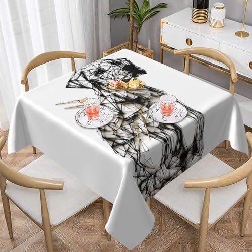 HHGFASD Simple Line Quadratische Tischdecke, Hundemuster, 152,4 x 152,4 cm, wasserdicht, knitterfrei, wiederverwendbar, für Cafés, Buffet, Picknicks, Hochzeiten, Partys HHGFASD Simple Line Quadratische Tischdecke, Hundemuster, 152,4 x 152,4 cm, wasserdicht, knitterfrei, wiederverwendbar, für Cafés, Buffet, Picknicks, Hochzeiten, Partys von HHGFASD