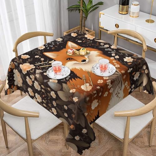 HHGFASD The sitting Fox Pattern Quadratische Tischdecke, 152,4 x 152,4 cm, wasserdicht, knitterfrei, wiederverwendbar, für Cafés, Buffet, Picknicks, Hochzeiten, Partys HHGFASD The sitting Fox Pattern Quadratische Tischdecke, 152,4 x 152,4 cm, wasserdicht, knitterfrei, wiederverwendbar, für Cafés, Buffet, Picknicks, Hochzeiten, Partys von HHGFASD