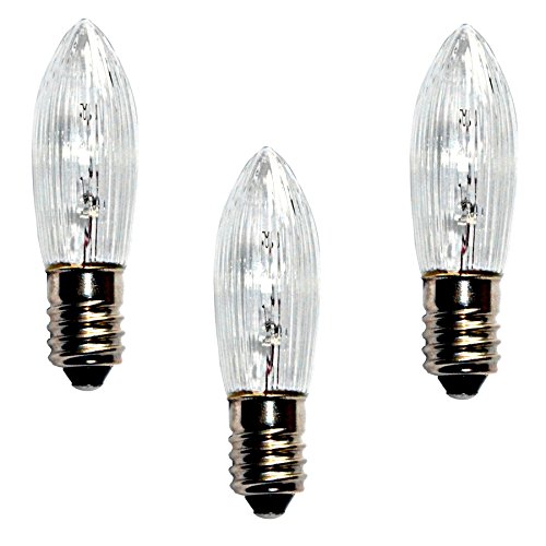 Topkerze Riffelkerze Spitzkerze 23 V / 3W | 3er Set | Ersatzlampe für 10er Schwibbogen/Lichterketten Weihnachtsbeleuchtung etc. | für innen Topkerze Riffelkerze Spitzkerze 23 V / 3W | 3er Set | Ersatzlampe für 10er Schwibbogen/Lichterketten Weihnachtsbeleuchtung etc. | für innen von HHK