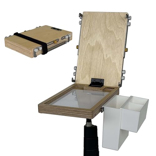 HHMKK Tragbare Staffelei für Plein Air Painting Pochade Box mit glatter Oberfläche, verstellbare Holz-Tischstaffelei für Künstler, Studenten von HHMKK
