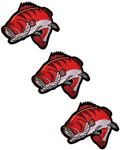 HHO Aufnäher Set 3 Stück Rot Barsch Fisch Angeln Patches Fisch Barsch Ozean Marine Cartoon Aufkleber Stickerei Jacke T-Shirt Patch Nähen Aufbügeln Bestickt Abzeichen Schild Kostüm HHO Aufnäher Set 3 Stück Rot Barsch Fisch Angeln Patches Fisch Barsch Ozean Marine Cartoon Aufkleber Stickerei Jacke T-Shirt Patch Nähen Aufbügeln Bestickt Abzeichen Schild Kostüm von HHO CARTOON PATCH
