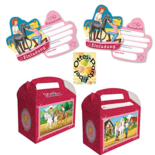 HHO Bibi und Tina-Party-Set Erweiterung 1 : 6 Einladungen 6 Geschenkboxen von HHO