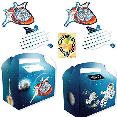 HHO Der-kleine-Major-Tom-Party-Set Erweiterung für 8 Weltraum-Forscher 8 Einladungen + 8 Geschenkboxen HHO Der-kleine-Major-Tom-Party-Set Erweiterung für 8 Weltraum-Forscher 8 Einladungen + 8 Geschenkboxen von HHO