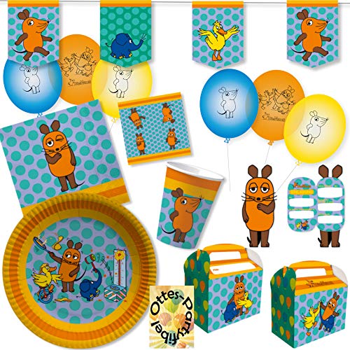 Die Sendung mit der Maus-Party-Set für 8 Lach- und Sachgeschichten-Fans 61tlg. Teller Becher Servietten Einladung Geschenkboxen Luftballons Wimpelkette Die Sendung mit der Maus-Party-Set für 8 Lach- und Sachgeschichten-Fans 61tlg. Teller Becher Servietten Einladung Geschenkboxen Luftballons Wimpelkette von HHO