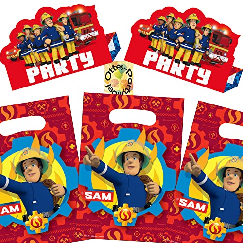 HHO Feuerwehrmann-Sam-Party-Set Fireman-Sam-Party-Set Erweiterung für 8 Gäste Einladung Mitgebseltüten von HHO