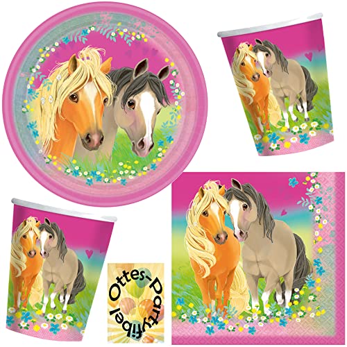 HHO Pretty-Pony-Horses-Pferde-Party-Set 36tlg. - für 8 Pferdefreunde Teller Becher Servietten von HHO