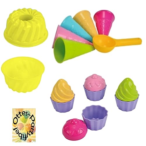 HHO Sandspielzeug: 1 Kuchen-Sandform + 5 Eistüten + 1 Portionierer + 8tlg. Cup Cake Sandförmchen Sandkasten Kindergarten HHO Sandspielzeug: 1 Kuchen-Sandform + 5 Eistüten + 1 Portionierer + 8tlg. Cup Cake Sandförmchen Sandkasten Kindergarten von HHO