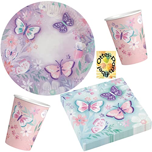 HHO Schmetterling-Flutter-Party-Set 48tlg. für 16 Gäste 16 Teller 16 Becher 16 Servietten HHO Schmetterling-Flutter-Party-Set 48tlg. für 16 Gäste 16 Teller 16 Becher 16 Servietten von HHO