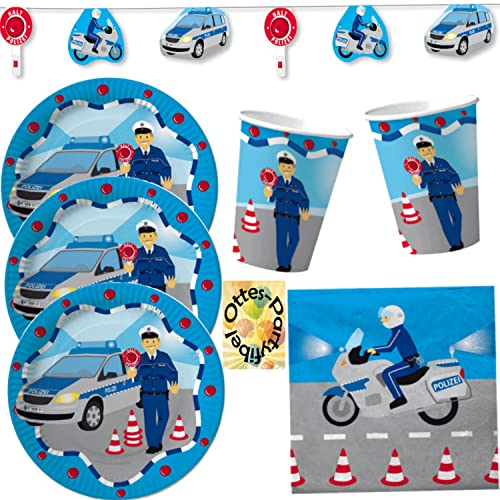 Polizei-Party-Set Police-Party-Set 53tlg. für 16 Gäste Teller Becher Servietten Wimpelkette Polizei-Party-Set Police-Party-Set 53tlg. für 16 Gäste Teller Becher Servietten Wimpelkette von HHO