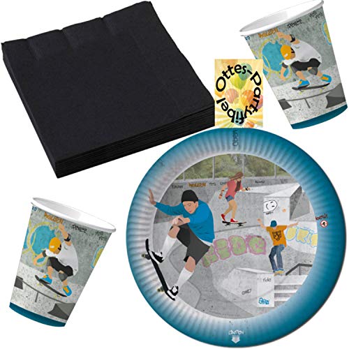 Skatepark Skater Longboard Party-Set 36tlg. für 8 Gäste : Teller Becher Servietten Skatepark Skater Longboard Party-Set 36tlg. für 8 Gäste : Teller Becher Servietten von HHO