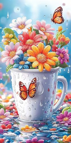 5D Diamond Painting Erwachsene, Diamant Malerei Kinder Anfänger, DIY Blumen Schmetterlinge Diamant Painting Bilder Erwachsene Bastelset Geeignet Als Geschenk, Zur Entspannung und Wanddeko 20x40cm y367 5D Diamond Painting Erwachsene, Diamant Malerei Kinder Anfänger, DIY Blumen Schmetterlinge Diamant Painting Bilder Erwachsene Bastelset Geeignet Als Geschenk, Zur Entspannung und Wanddeko 20x40cm y367 von HHQGOUYG