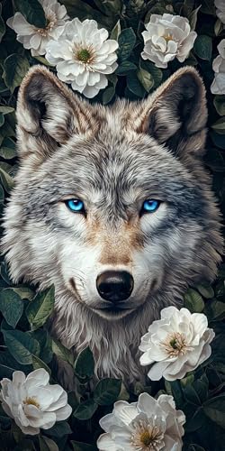 5D Diamond Painting Erwachsene, Diamant Malerei Kinder Anfänger, DIY Blumen Wolf Diamant Painting Bilder Erwachsene Bastelset Geeignet Als Geschenk, Zur Entspannung und Als Wanddeko 20x40cm y-371 5D Diamond Painting Erwachsene, Diamant Malerei Kinder Anfänger, DIY Blumen Wolf Diamant Painting Bilder Erwachsene Bastelset Geeignet Als Geschenk, Zur Entspannung und Als Wanddeko 20x40cm y-371 von HHQGOUYG