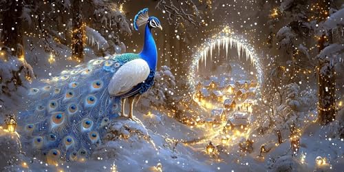 5D Diamond Painting Erwachsene, Diamant Malerei Kinder Anfänger, DIY Fantasy Pfauen Diamant Painting Bilder Erwachsene Bastelset Geeignet Als Geschenk, Zur Entspannung und Als Wanddeko 80x160cm y-579 von HHQGOUYG
