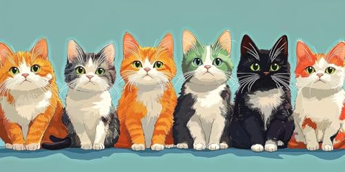 5D Diamond Painting Erwachsene, Diamant Malerei Kinder Anfänger, DIY Farbe Katze Diamant Painting Bilder Erwachsene Bastelset Geeignet Als Geschenk, Zur Entspannung und Als Wanddeko 100x200cm y-63 von HHQGOUYG