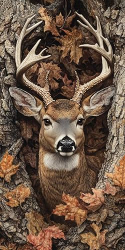 5D Diamond Painting Erwachsene, Diamant Malerei Kinder Anfänger, DIY Hirsch Wald Diamant Painting Bilder Erwachsene Bastelset Geeignet Als Geschenk, Zur Entspannung und Als Wanddeko 60x120cm y-515 von HHQGOUYG