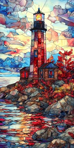 5D Diamond Painting Erwachsene, Diamant Malerei Kinder Anfänger, DIY Leuchtturm Aussicht Diamant Painting Bilder Erwachsene Bastelset Geeignet Als Geschenk, Zur Entspannung und Wanddeko 100x200cm y111 von HHQGOUYG